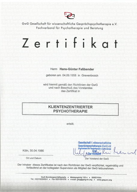 Ausbildung zum Gespr&auml;chspsychotherapeuten